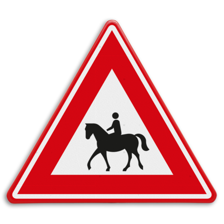 Verkeersbord - waarschuwing overstekende ruiters