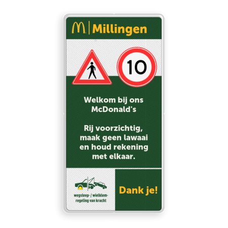 Informatiebord 1-2 McDonald's - Gesloten voor.. + tekstblok