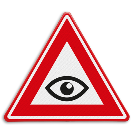Verkeersbord - waarschuwing zorg dat je gezien wordt