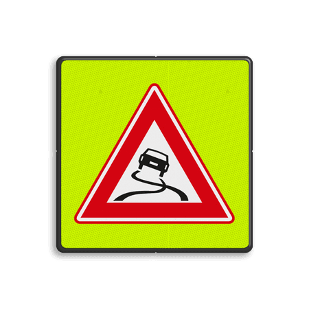 Verkeersbord RVV J20f - Slipgevaar - extra opvallend (fluorescerend)