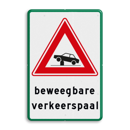 Verkeersbord RVV J39 - Vooraanduiding verkeerspaal + ondertekst