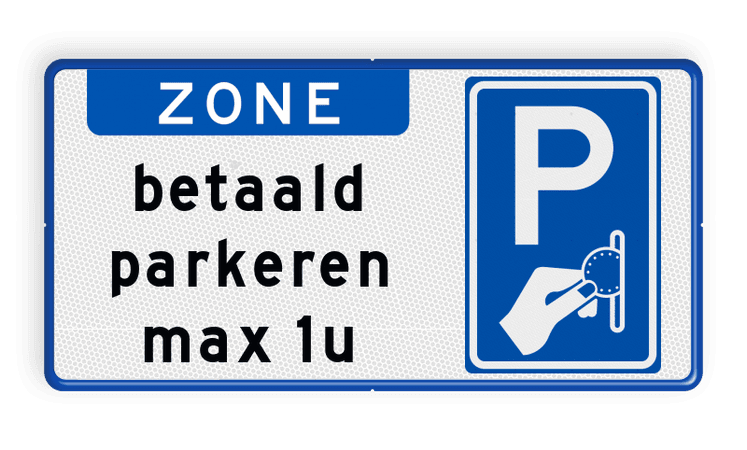 Parkeerbord ZONE Betaald parkeren met eigen tekst