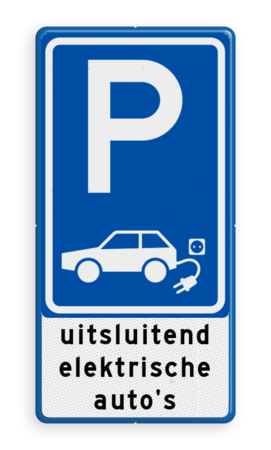 Verkeersbord parkeren elektrische auto's