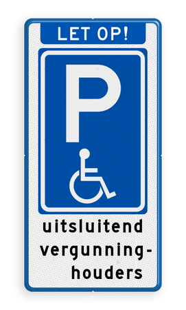 Parkeerbord E06 mindervaliden - uitsluitend vergunninghouders