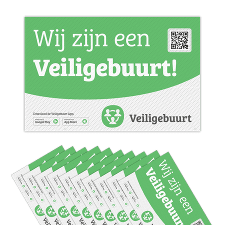 Reflecterende Stickerset Veiligebuurt.nl - Buurtpreventie ( 10 stuks )