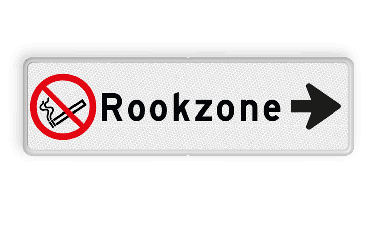 Routebord met pijl - Rookzone + eigen tekst