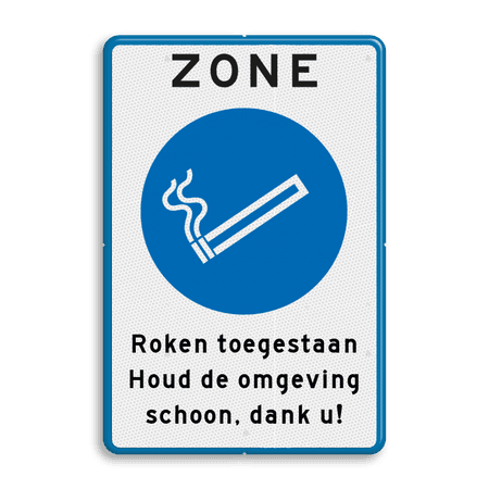 Informatiebord - Rookzone + eigen tekst