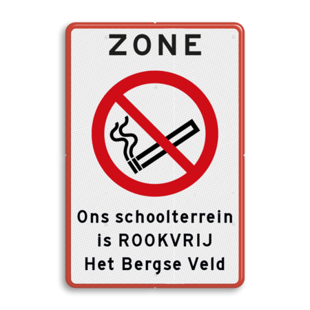 Verbodsbord - ZONE Rookverbod + eigen tekst