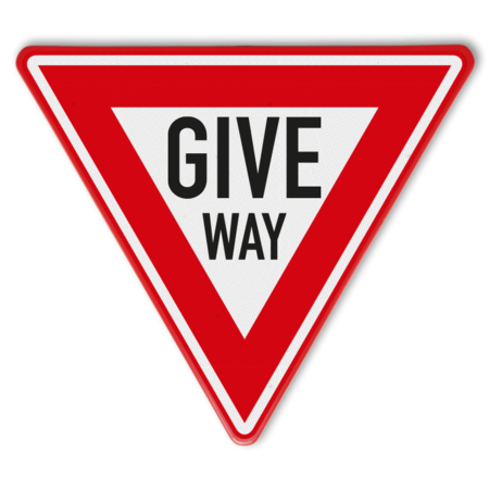 Driehoekig waarschuwingsbord GIVE WAY