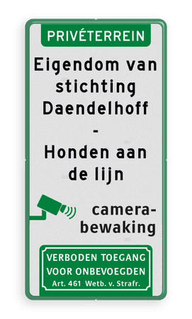 Verkeersbord Honden aan de lijn - Camera