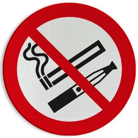 Reflecterende sticker of bord Pictogram - Roken en E-sigaret verboden