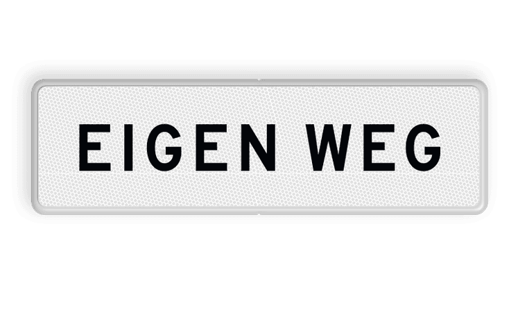 Verkeersbord RVV OBD02 - Onderbord - Eigen weg