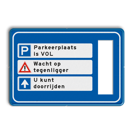 Informatiebord 900x600 met uitsparing voor verkeerslicht rond 100mm