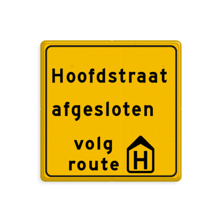 Omleidingsbord - Eigen tekst - volg route