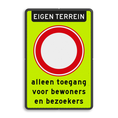 Verkeersbord RVV C01f_2txt - Gesloten voor alle verkeer - fluor achtergrond