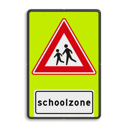 Verkeersbord RVV J21f - FLUOR Schoolzone