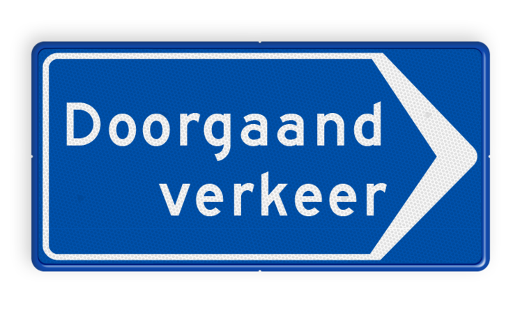 Verkeersbord RVV BB100r - doorgaand verkeer rechts - reflecterend