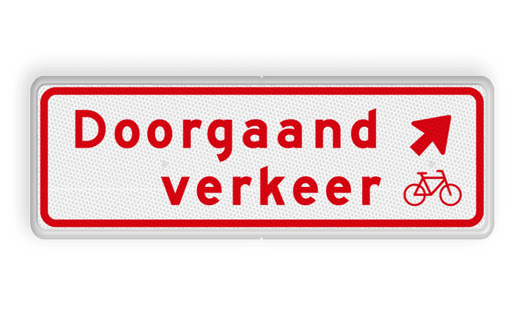 Verkeersbord RVV BW02rb 600x200mm - Doorgaand verkeer