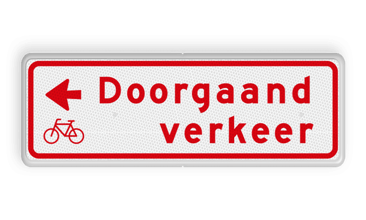 Verkeersbord RVV BW02l 600x200mm - Doorgaand verkeer