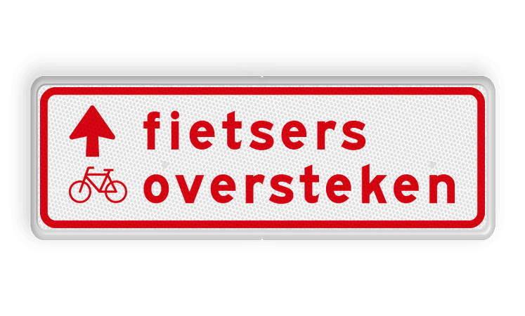 Verkeersbord RVV BW07b 600x200mm - Fietsers oversteken