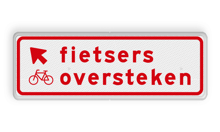 Verkeersbord RVV BW07lb 600x200mm - Fietsers oversteken