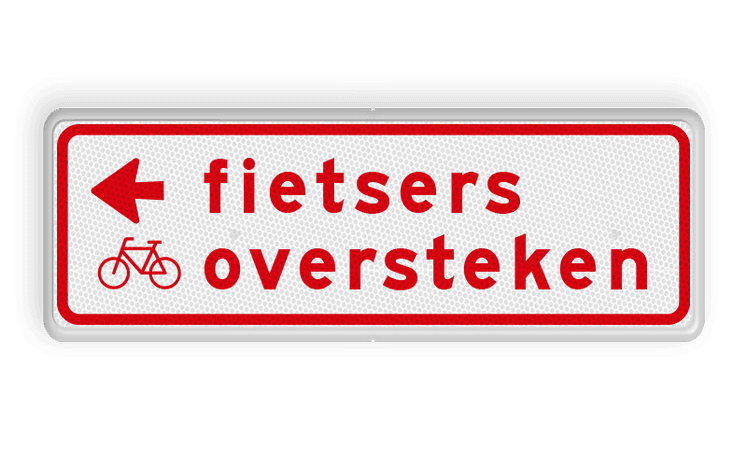 Verkeersbord RVV BW07l 600x200mm - Fietsers oversteken