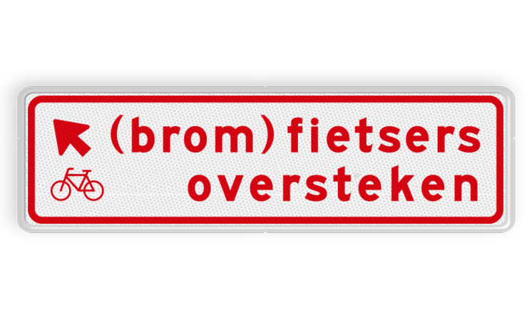 Verkeersbord RVV BW08lb 700x200mm - (brom)fietsers oversteken