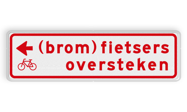 Verkeersbord RVV BW08l 700x200mm - (brom)fietsers oversteken