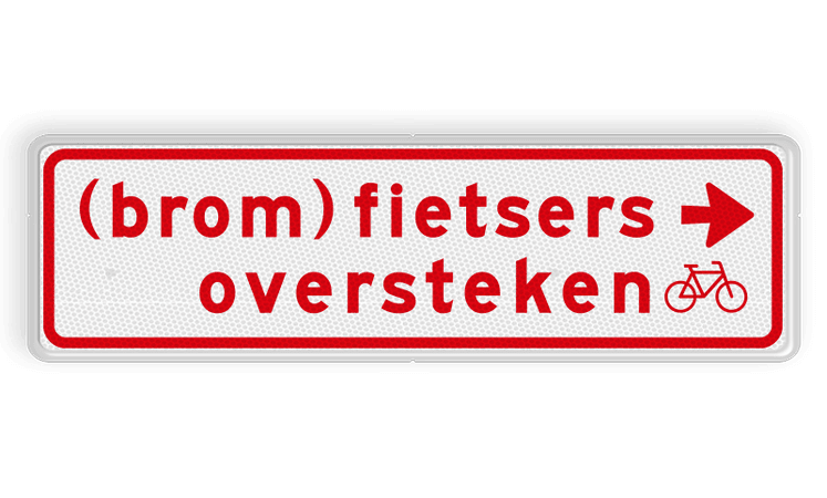 Verkeersbord RVV BW08r 700x200mm - (brom)fietsers oversteken