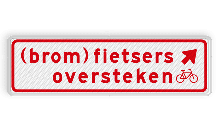 Verkeersbord RVV BW08rb 700x200mm - (brom)fietsers oversteken