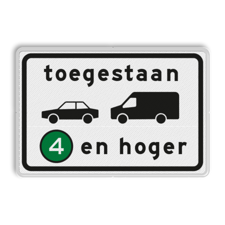 Verkeersbord RVV C22a2 - Onderbord - Milieuzone auto en busje