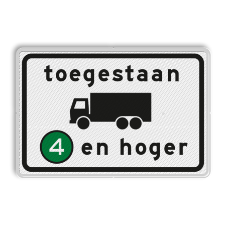 Verkeersbord RVV C22a4 - Onderbord - Milieuzone vrachtauto's