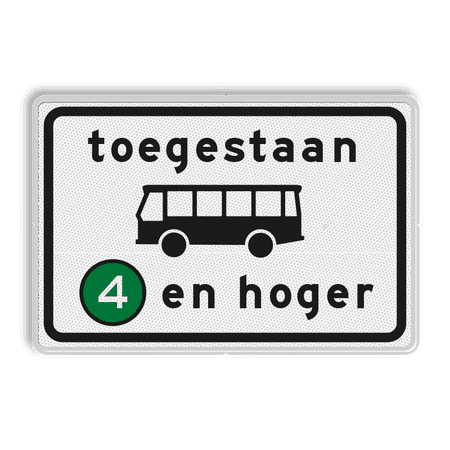 Verkeersbord RVV C22a6 - Onderbord - Milieuzone autobus