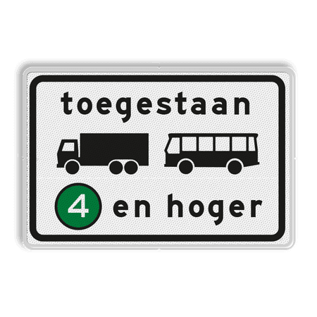 Verkeersbord RVV C22a8 - Onderbord - Milieuzone vrachtauto's en autobussen