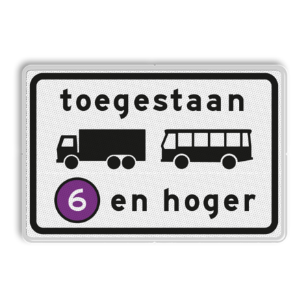 Verkeersbord RVV C22a9 - Onderbord - Milieuzone vrachtauto's en autobussen