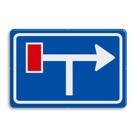 Verkeersbord RVV L09-1lt - Doodlopende weg - voorwaarschuwing