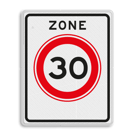 Verkeersbord RVV A01-30zb - Begin zone maximum snelheid