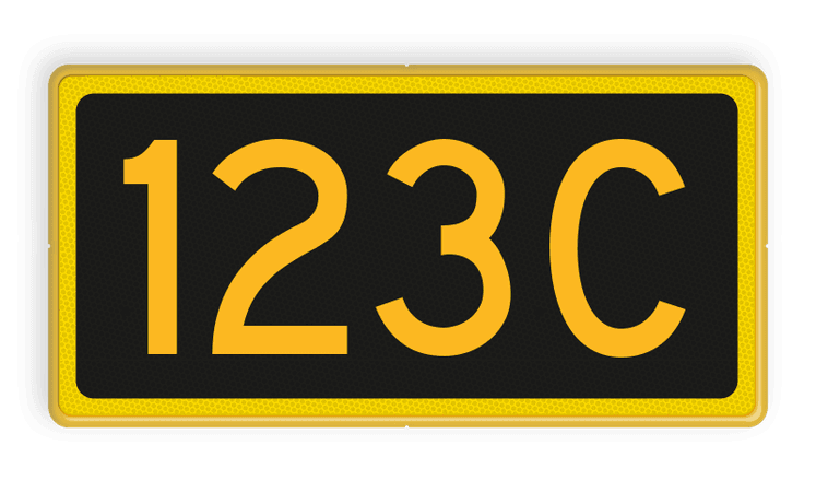 Seinnummerbord codewisselsein - RS - 400x200mm - Reflecterend