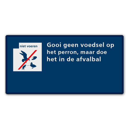 Communicatiebord voederverbod - 320x160mm Reflecterend