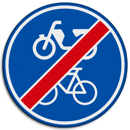 Verkeersbord RVV G12b - Einde verplicht fiets / bromfietspad