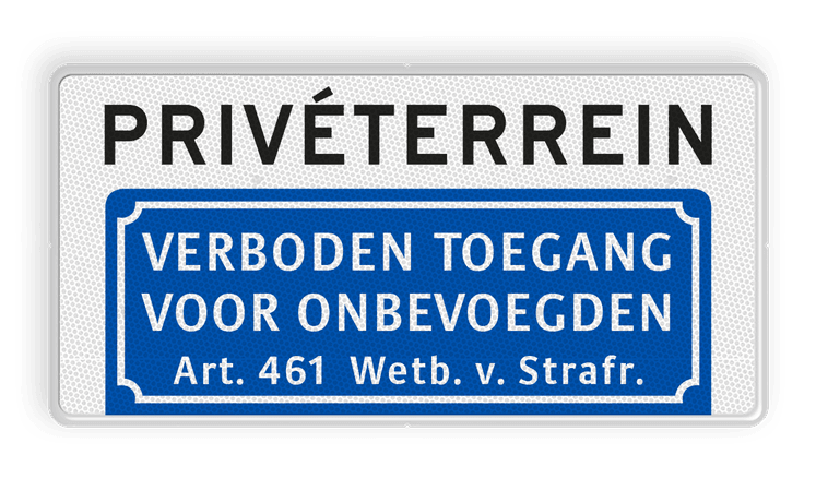 Informatiebord PRIVÉTERREIN, Verboden toegang voor onbevoegden - BT04