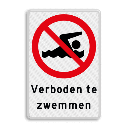 Verkeersbord - Verboden te zwemmen - reflecterend