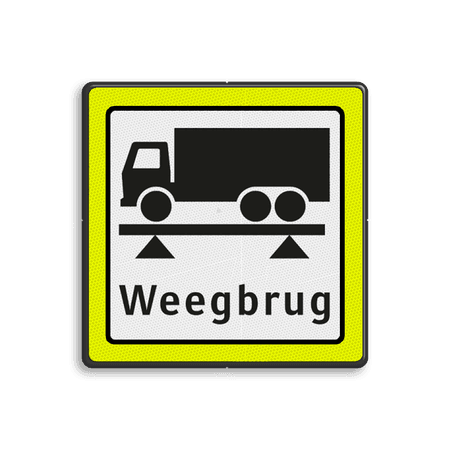 Verkeersbord RVV OBD08 Onderbord - weegbrug + FLUOR