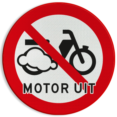 Verkeersbord Motor uitschakelen - Bromfietsen