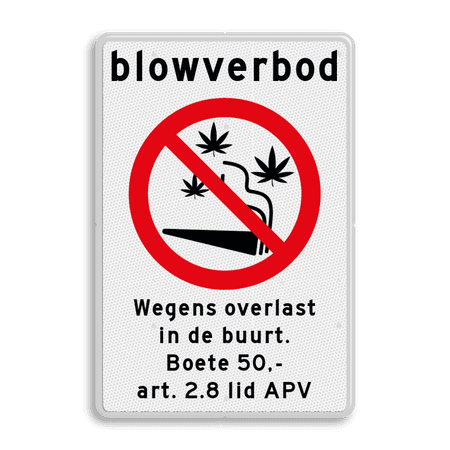 Verbodsbord Blowverbod - met boete