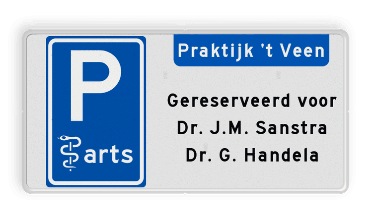 Parkeerplaatsbord E serie + eigen tekst