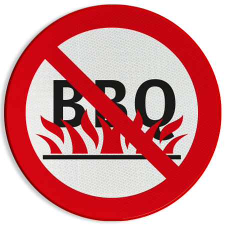 Verbodsbord - BBQ’en verboden