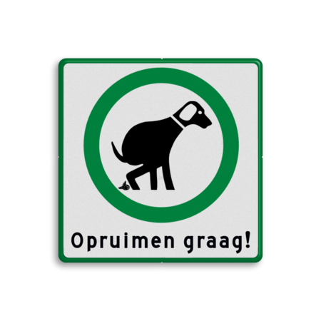 Verkeersbord hondenuitlaatplaats (HUP’s) - Opruimen graag!