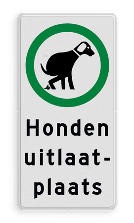 Verkeersbord hondenuitlaatplaats (HUP’s) - Picto en tekst