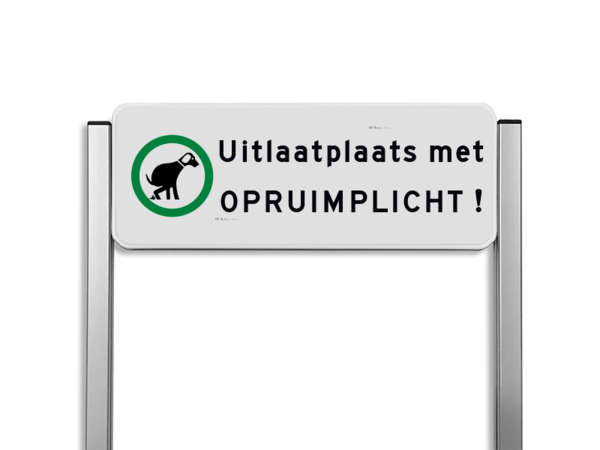 Verkeersbord unit type TS - hondenuitlaatplaats (HUP’s) - Opruimen graag!